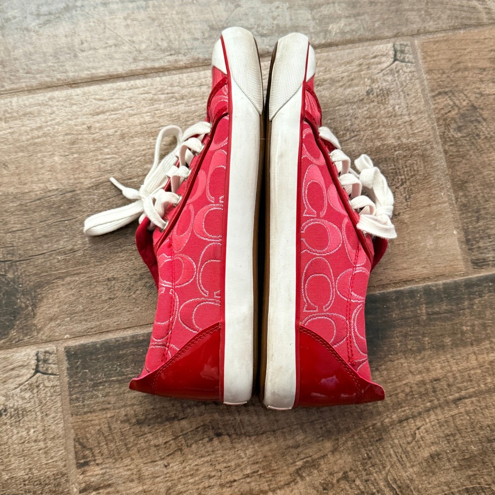 Coach Women's Y2K Barrett Signature Jacquard Low Top Sneakers, Red, 8.5B - Picture 6 of 9